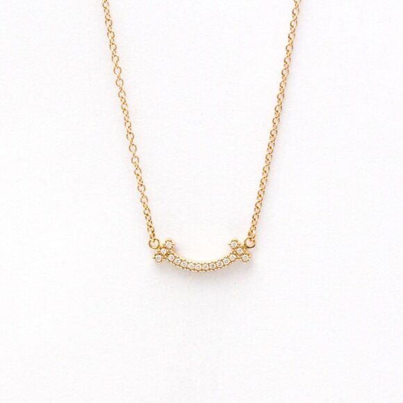 TIFFANY & CO. 18k Rose Gold Diamond Necklace - Picture 1 of 14